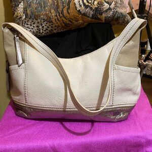 THE SAK LEATHER SHOULDER BAG IVORY